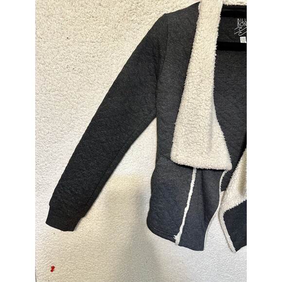 Billabong Sherpa Quilted Jacket Women's Casual Navy Blue Open Front Small - Picture 3 of 14